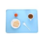 Kids Silicone Plate mat Square Shape Table Mat Pad Baby Feeding Plate Toddler Dinner Placemat Infant Food Mat