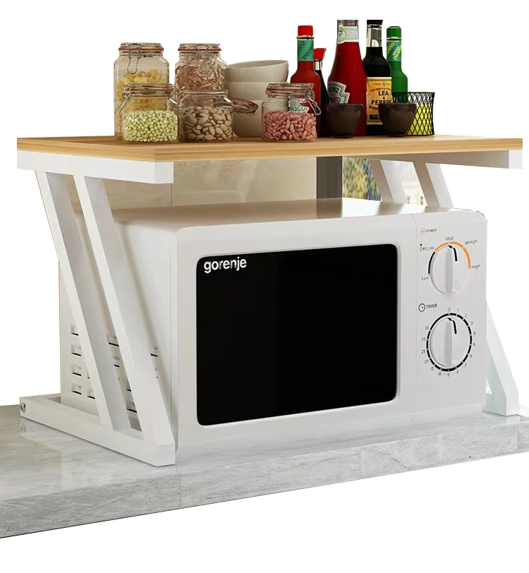 Kitchen Storage Holders Wood Microwave Oven Shelf Stand Kitchen Appliances Storage Rack Cabinet