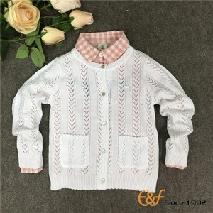 Knitted Baby Girls Cardigan Sweater Wholesale Children&#039;s Boutique Clothing