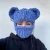 Import knitted crochet custom distressed  balaclava with skull winter printed bunny ears designer fuzzy tactical skimask  with horns from China