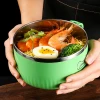 Korean food grade 304 metal kitchen salad rice soup instant noodle bowl set stainless steel bowl ramen bowls with lid