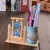 Import korean style Gift stationery products low moq promotional Virous colors diy wood desk pen holder in round shapes from China