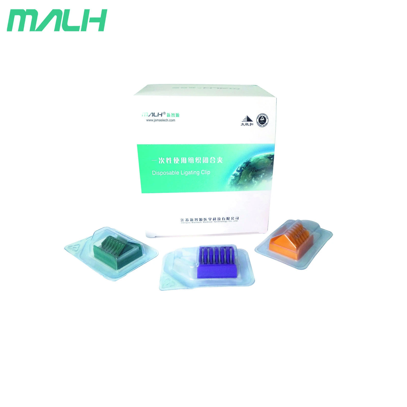 L M S size golden violet green color Medical Laparoscopic implantable polymer ligating clips in abdominal surgery equipments