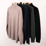 Latest Design  Pure Color Turtleneck Mens Cashmere Sweater