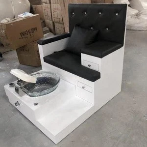 Latest Hot Sale Top Luxuary White &amp; Black Spa Chair Pedicure Station With Sink &amp; Lights 3 Years Warranty