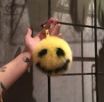 Latest Style Custom Pendant Real Fox Fur Ball Phone Plug Key Chain Fur Pom Pom Phone Dust Plug