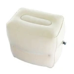LC Folding Airplane Bus Adjustable Inflatable Under Desk Leg Foot Rest Travel Pillow