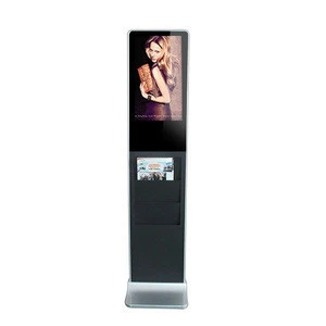 LCD stand with brochures and newspapers holder, lcd advertising display with newspaper holder