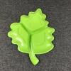 Leaf shaped decoration melamine charger tray plastic tableware