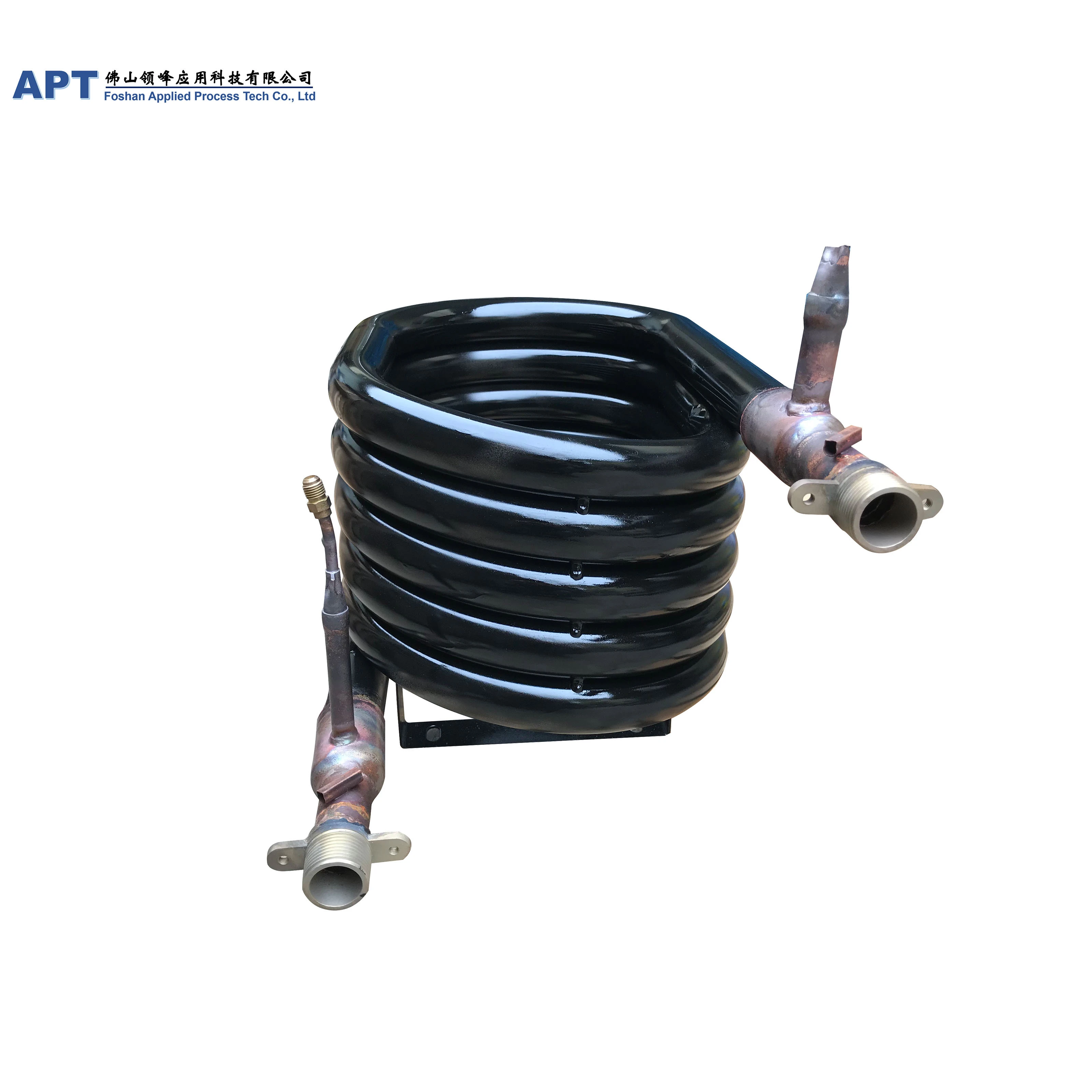 Leak proof Double wall corrugated  pipe Copper coaxial coil condenser for heat pump in food processing