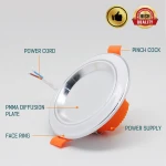 LED 220V Downlight 3 Colors Pin Light LED Ceiling Light Discolourable 3W Spot LED Recessed Mounted Bedroom