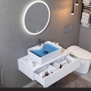 LED bath mirror Smart DC AC shelf night vision cosmetic cabinet basin funiture bedroom sanitary fog light mirrored public sink