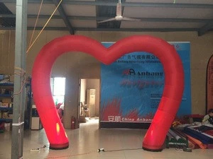 LED Red Wedding Decorative Inflatable Heart Arch