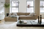 Living room furniture L shape sectional sofa wooden frame fabric sofa 2 seater with chaise sofa set