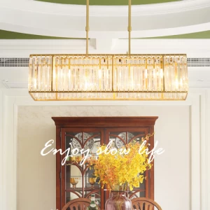 Lobby lustre sala jantar rectangular chandelier crystal, Restaurants lustre moderne crystal led lights