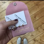 Logo printed velvet pouch with earring jewelry packaging card