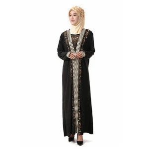 long dress muslim ramadan black abaya fabric islamic clothing