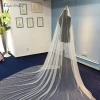 Long lace tulle wedding veil for brides