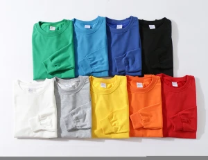 Long sleeve round neck multi colors PULLOVER terry cotton solid color hoodie