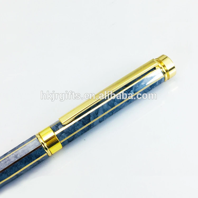 Low Price Promotional  Diamond Cutting Straight Line Octagonal Shape Metal Roller Pen With Logo