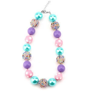 Luminous Aqua Purple Mixed Color Resin Bead Necklace Designs Children Jewelry