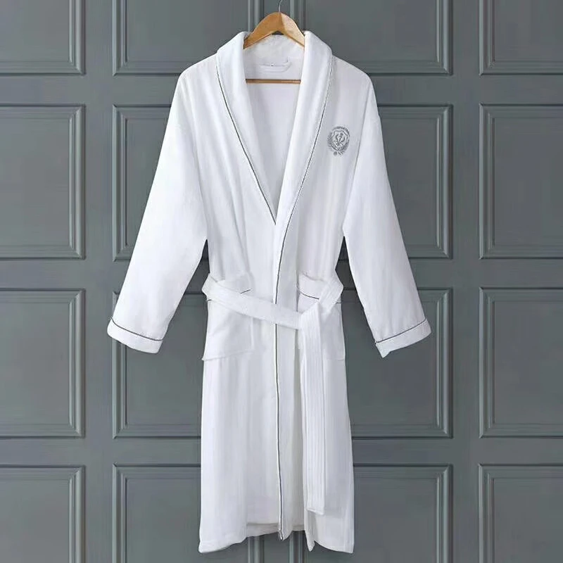 Luxury 100% Cotton Soft terry bathrobe hotel Shawl Collar Bathrobe
