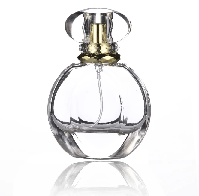 Luxury 50ml Clear Empty Refillable Perfume Glass Spray Bottle