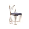 Luxury design industrial gold stainless steel tube wire frame high bar dining chair with fabric seat