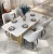 Import Luxury Marble Dining Table  Marble Top Dining Table Set Simple Gold Legs Cafe Marble Dining Table Set 6 Seater from China