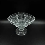 Machine made leaf design glass dinnerware