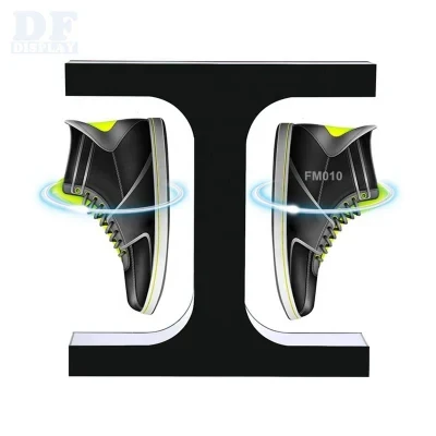 Magnetic Levitation Shoes Display Stand LED Light 360 Degree Rotating Floating Sneaker Stand