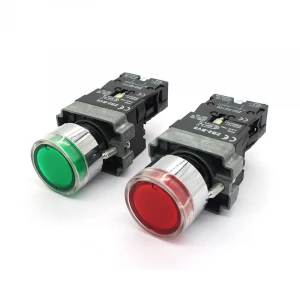 Manhua XB2 220VAC Red Push Button Switch With Light