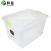 Manufacture Transparent Plastic Six Wheels Clothes Storage Box With Lid