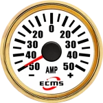 Marine Boat Yacht RV Automotive Amperemeter AMP Gauge Meter 50A 75Mv 9-32V 52mm 316L Stainless Steel With Mating Sender