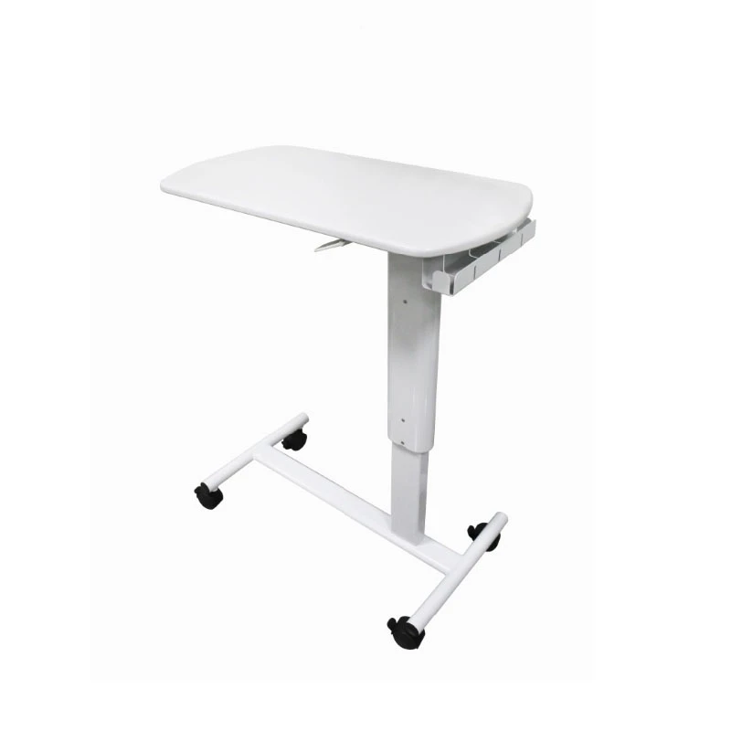 Medical mobile patient cart height adjustable working area with gas spring lift loading 5kgs
