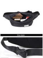 Men Male Casual Functional Bag Waist Bag Money Phone Belt Bag Gray Black Fashion New 2018 Oxford Cloth Fabric