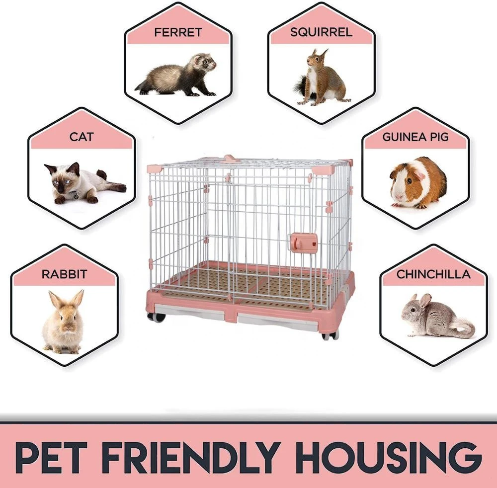 Mess Resistant Chew Proof Small Animal metal wire Cage cat cages dog cages airport transport crate