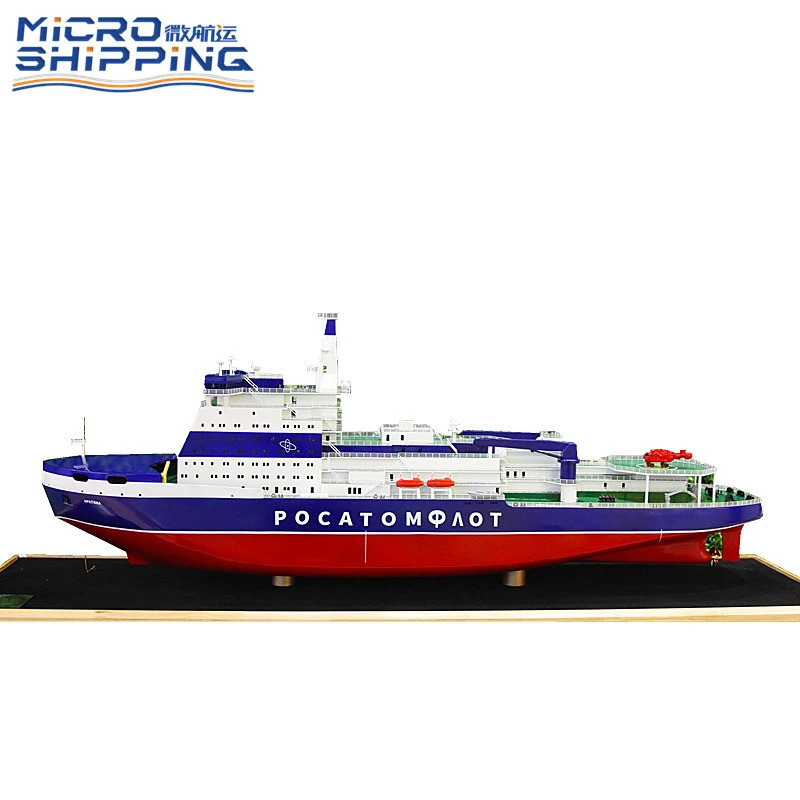 Metal Cargo Ship Model Scale Ocean Nuclear Icebreaker Ship Model