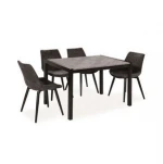Modern dinning room set wooden metal extendable table