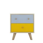 Modern Nordic Style Nice Bedroom Wooden Furniture Nightstand With Two Drawers For Promotion Bedside Cabinet