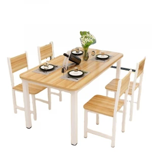 Modern simple dining table with chairs restaurant economy four leisure table