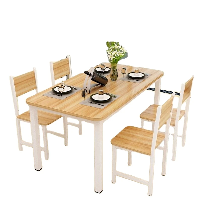 Modern simple dining table with chairs restaurant economy four leisure table