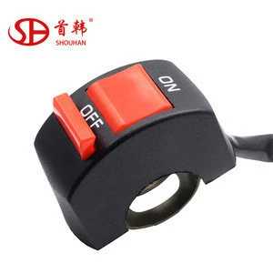 Motorcycle Handlebar Switch Electric Starter Handlebar Start &amp; Stop ATV On-Off Button Flameout Switch Refit Accessories