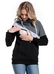 Multi-functional maternity clothing pregnant women nursing top breastfeeding hoodie