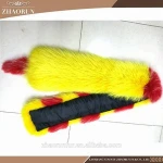 Multicolor fox fur scarf dyed thick fox fur scarf