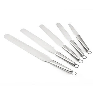 Multipurpose Angled Straight Anti Skid Handle Stainless Steel Cake Decorating Icing Smoother Spatula