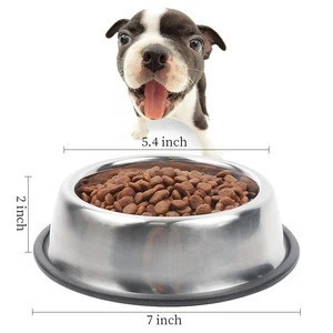N04-0039 1 Cup/10OZ Wholesale Custom Dog Bowl Feeders Nonslip Pet Stainless Bowls