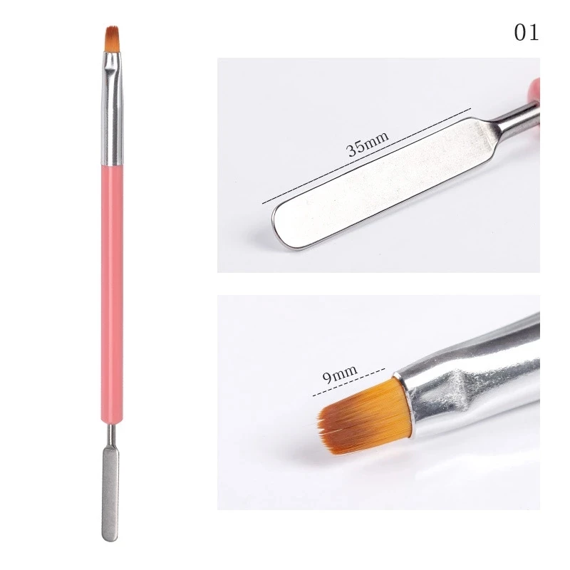 Nail Tools Dual-purpose Painted Pen Nail Removal Planer Double Head Nail Pen Oil Adjusting Knife Embossing Stick