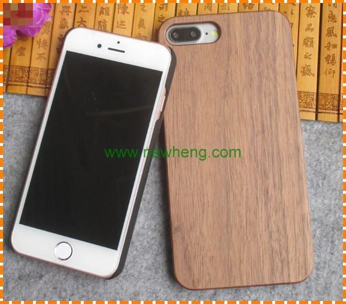 Natural Real PC + Wood bamboo Walnut Hard Back Cover Mobile Case For iphone 7