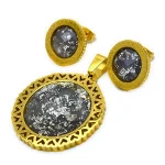 New arrival anniversary party gold plating stainless steel jewelry set